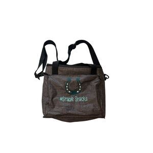 Thirty-one gray equestrian themed “Stable Snacks” insulated box lunch bag